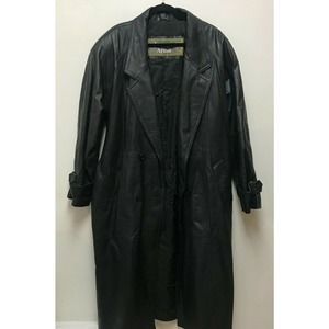 American Armor Women Large Luxury 100% Genuine Leather Belted Trench Coat